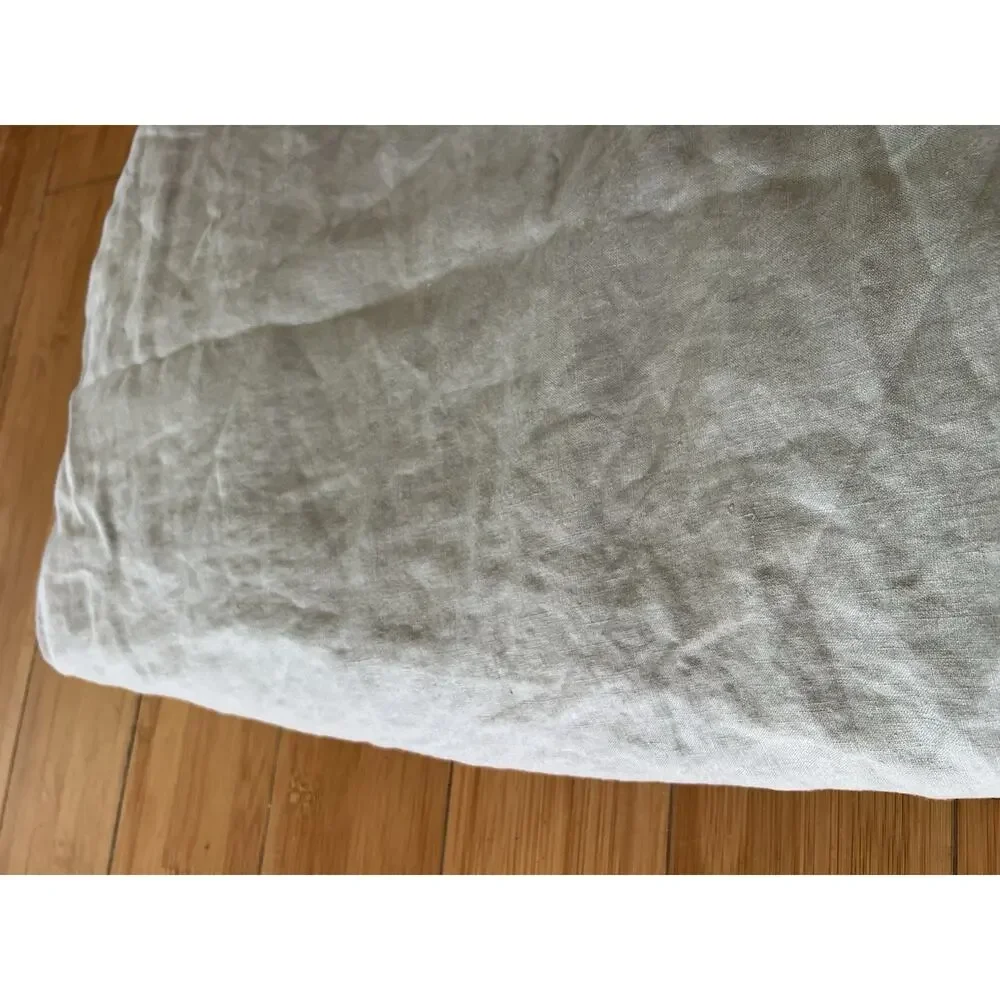 H&M HOME 100% Linen Duvet Cover Queen 88x92” Sage Green